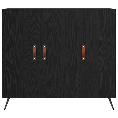 vidaXL Sideboard Schwarz Eichen-Optik 89,5 x 34 x 80 cm Holzwerkstoff