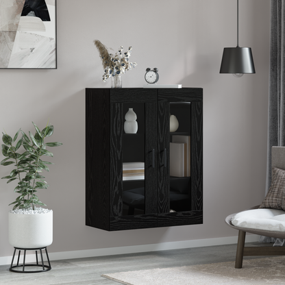 vidaXL Sideboard Schwarz Eichen-Optik 69,5 x 34 x 90 cm Holzwerkstoff