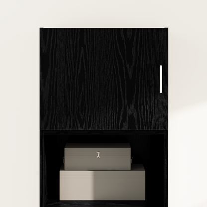 vidaXL Wandschrank Wandmontiert Schwarz Eichen-Optik 50 x 42,5 x 40 cm
